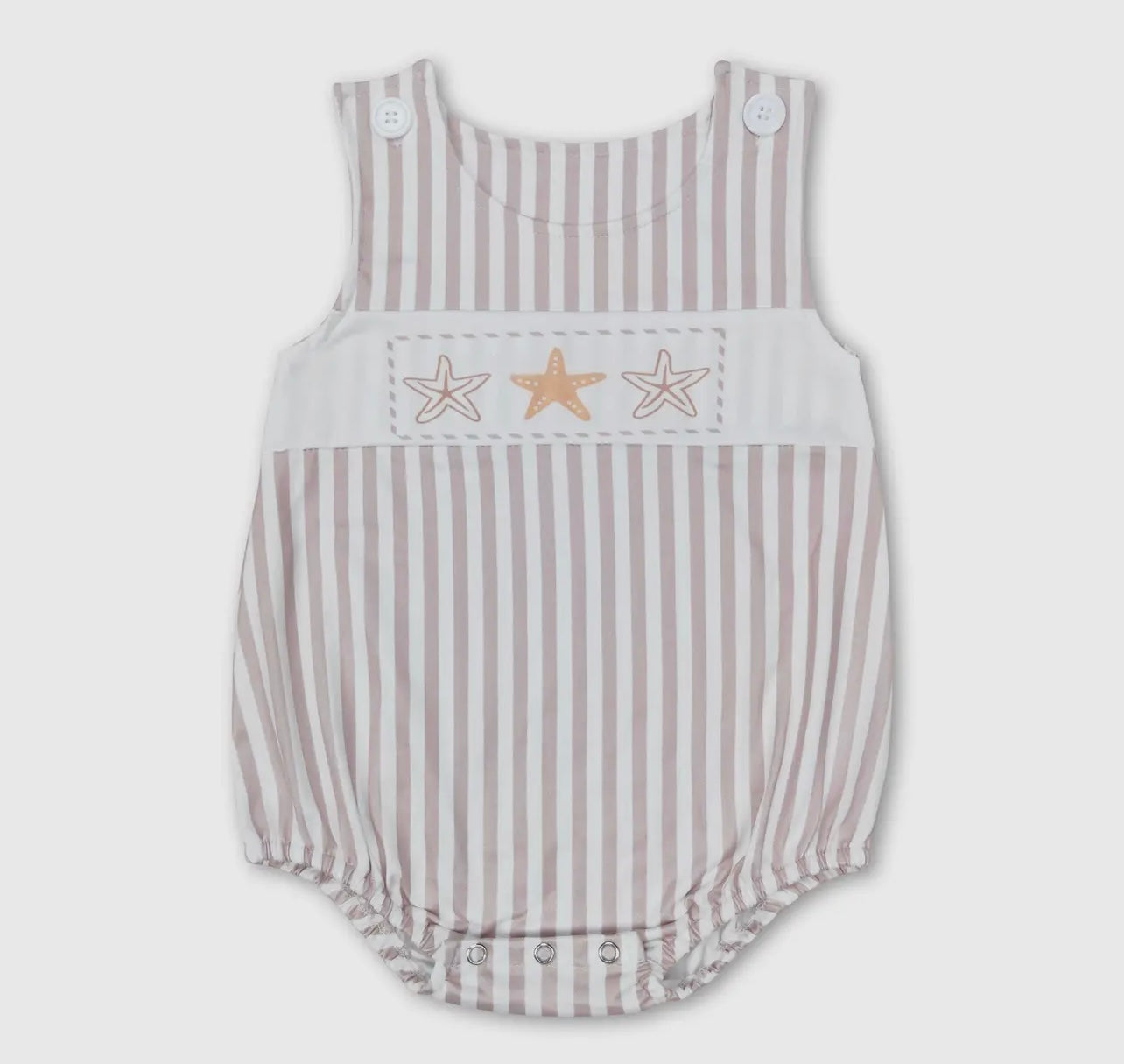 Stripe Sleeveless Boys Starfish Romper