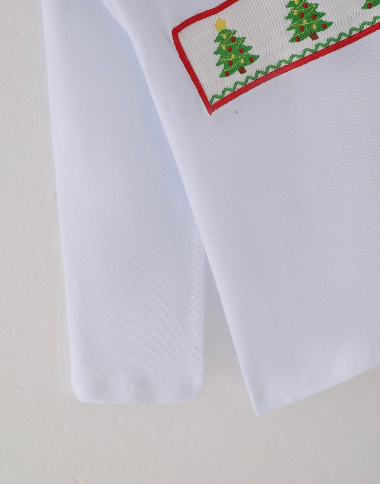 Christmas Tree Smocking Embroidered Pants Set