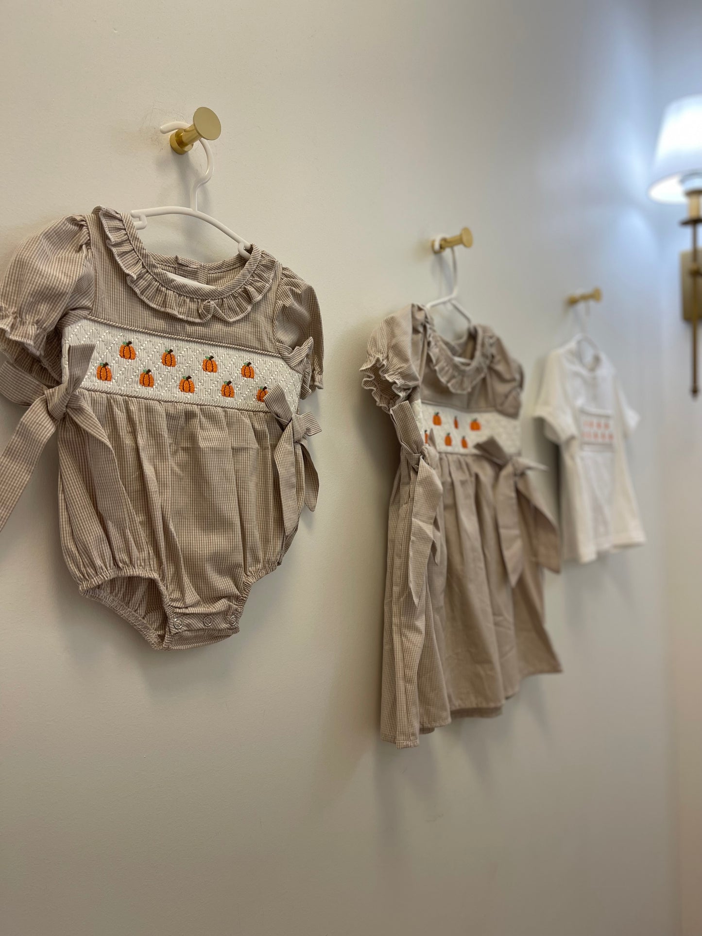 Pumpkin Embroidery Smock Dress