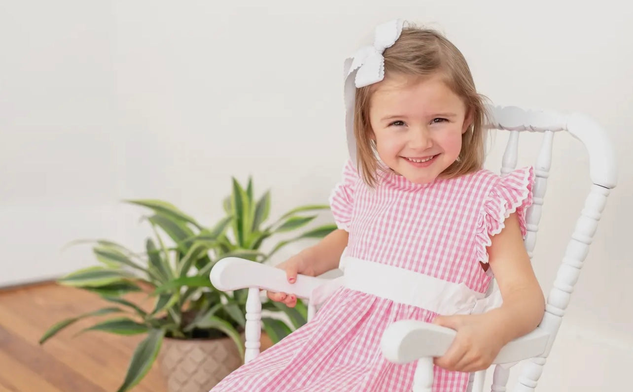 Pink Gingham A-Line Dress