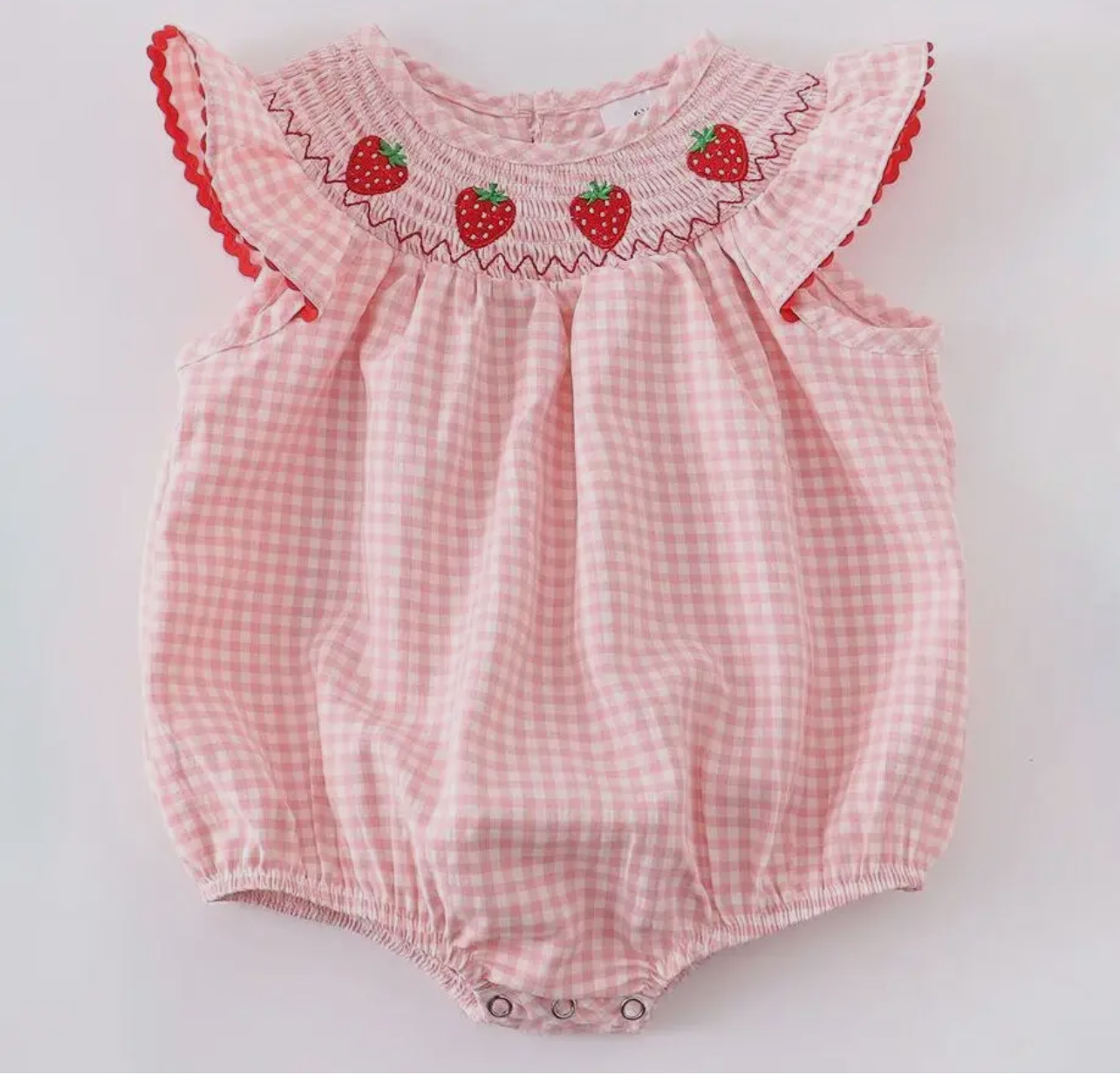 Strawberry Smocked Bubble