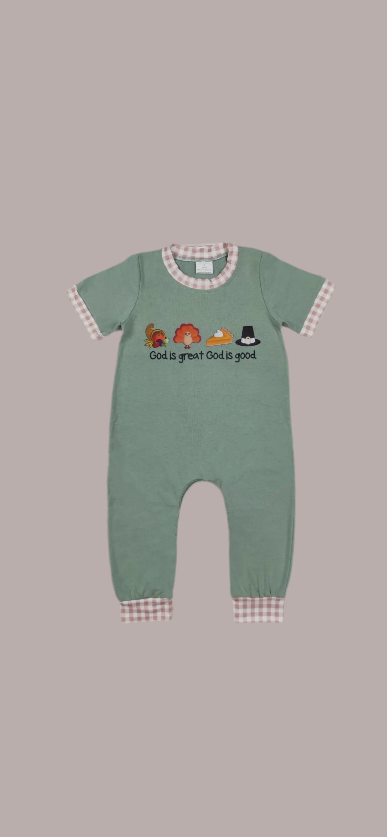God is great God is good Romper