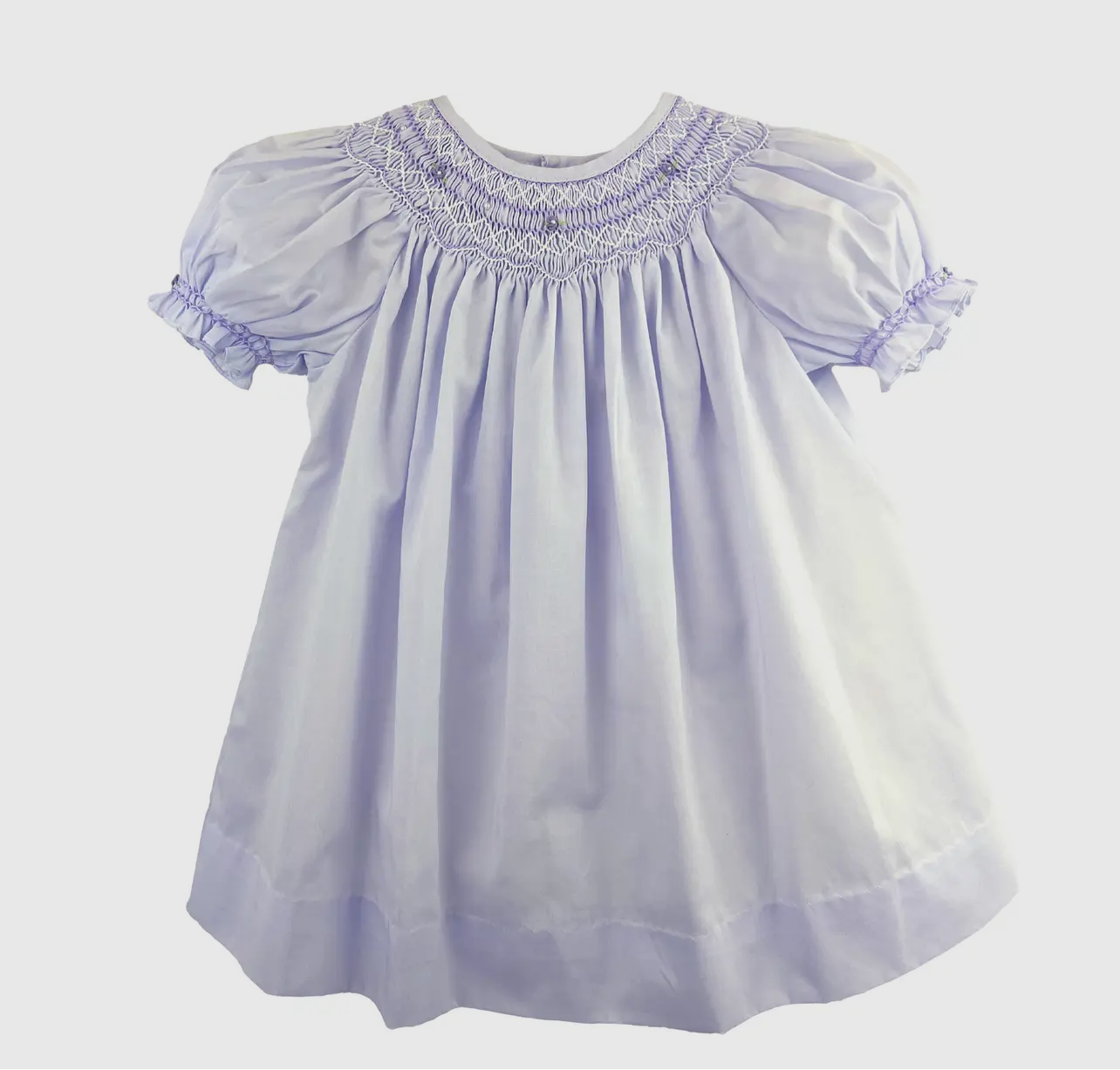 Lavender Smocked Daygown with Pearls