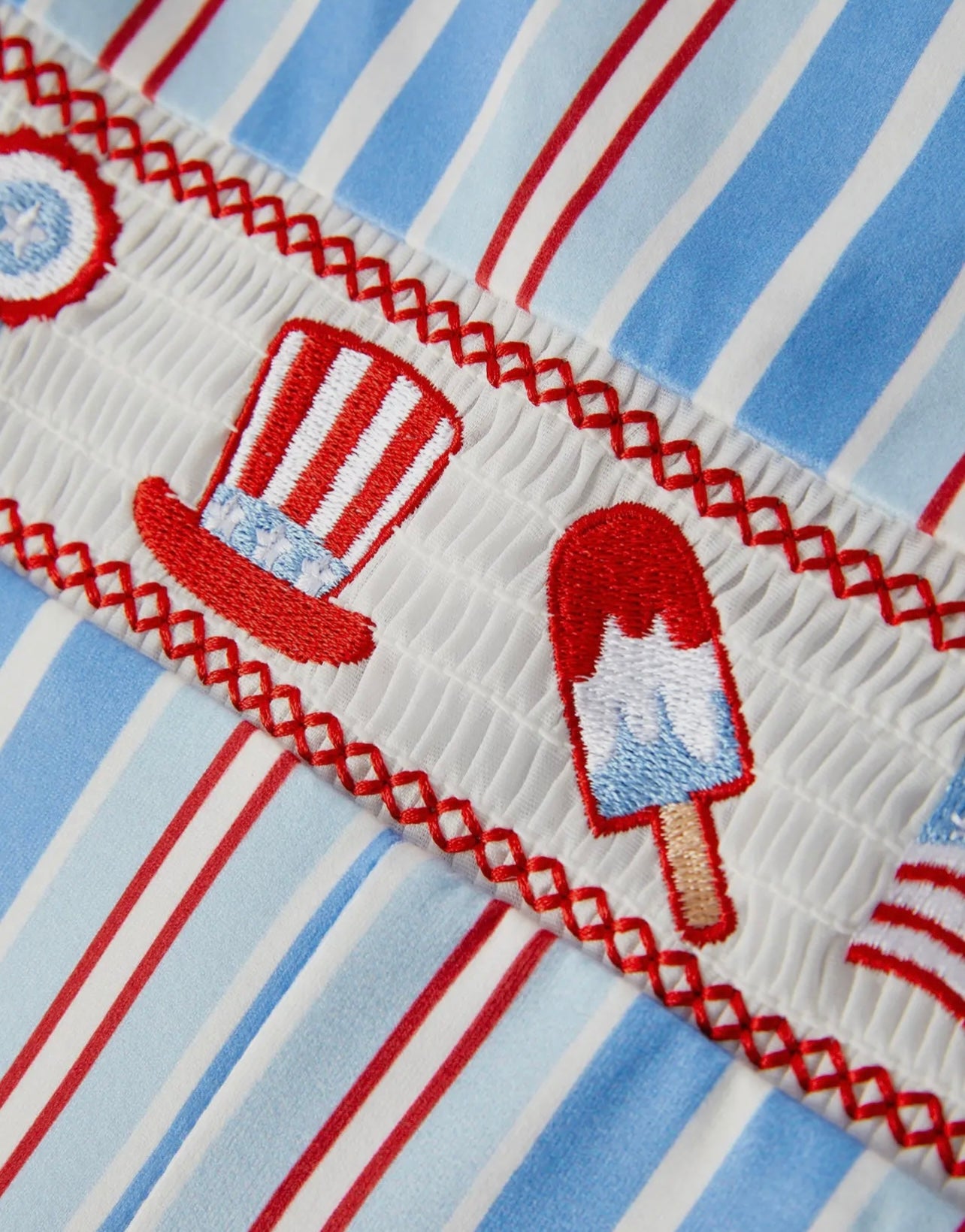 Boys 4th Embroidered Romper