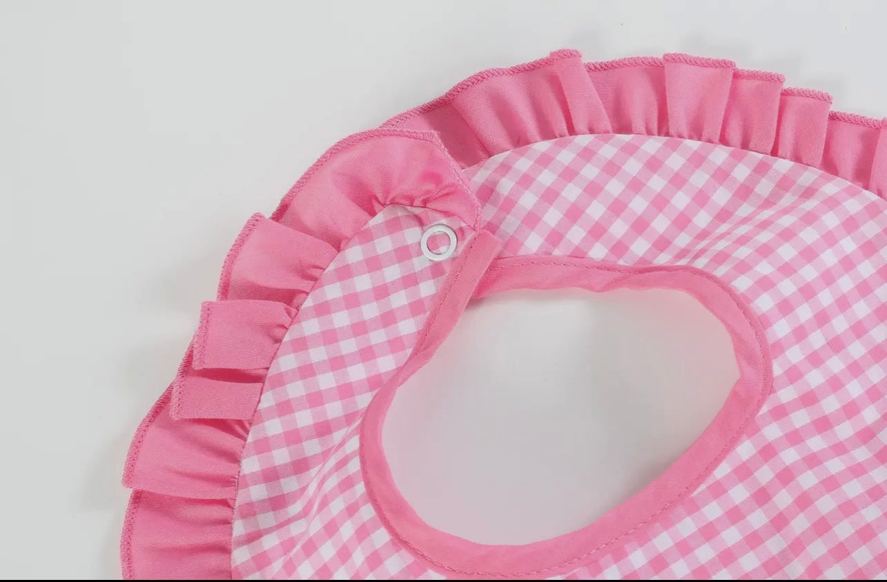Pink Gingham "Birthday Girl" Bib
