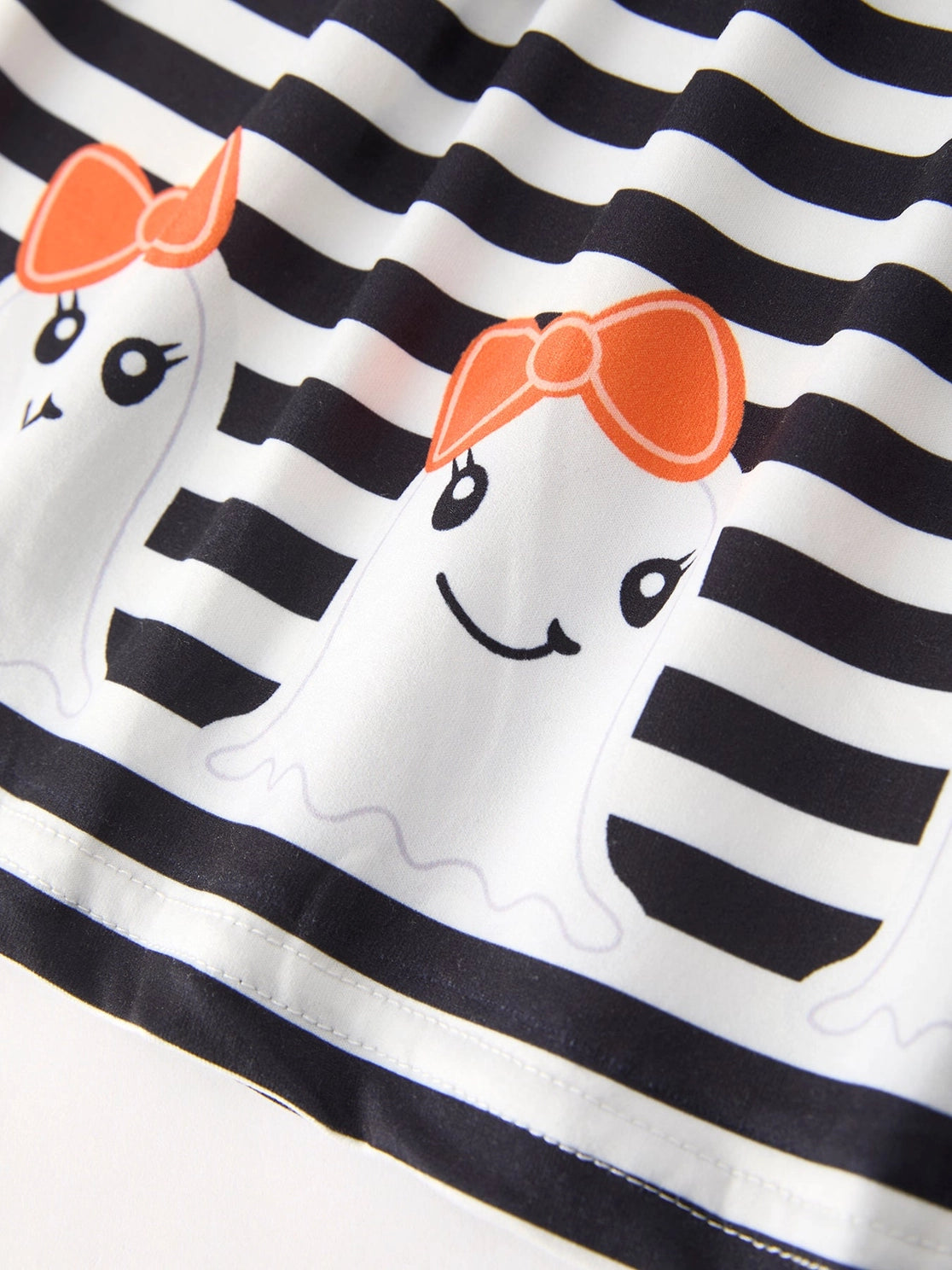 Halloween Black & White Striped Print Dress