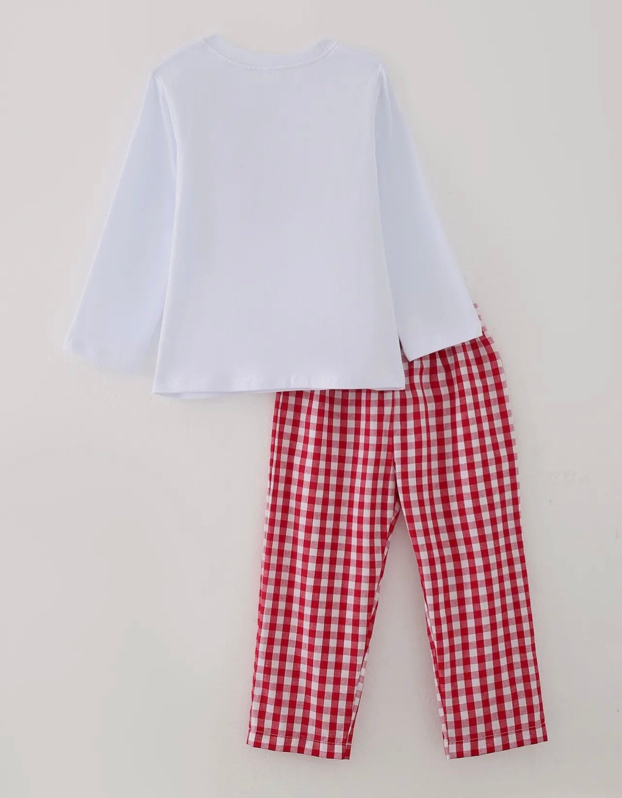 Christmas Tree Smocking Embroidered Pants Set