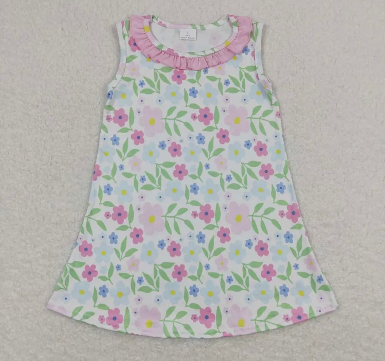 Pink & Green Flower Dress