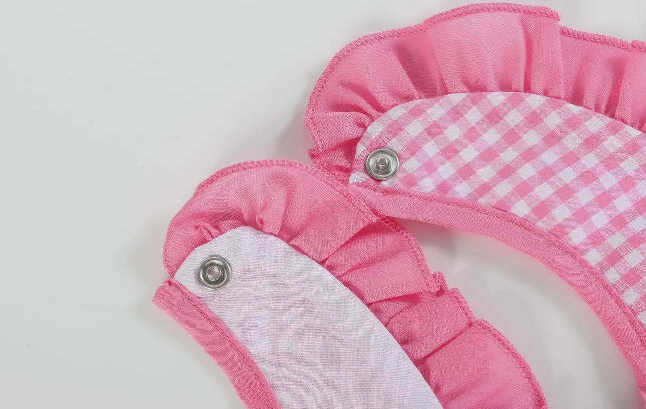 Pink Gingham "Birthday Girl" Bib