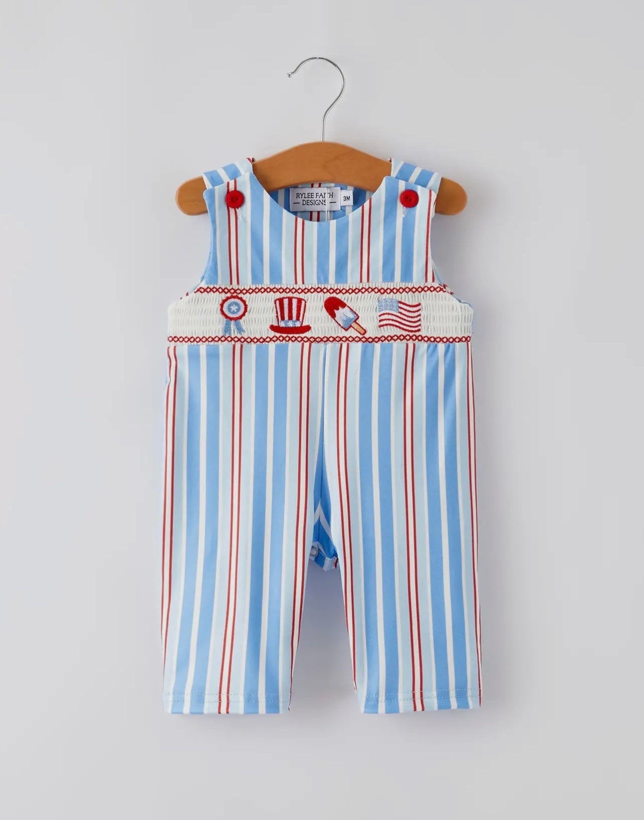 Boys 4th Embroidered Romper