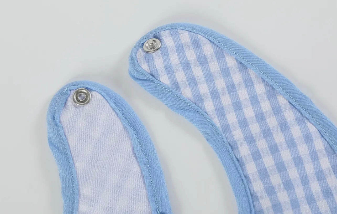 Blue Gingham "Birthday Boy" Bib
