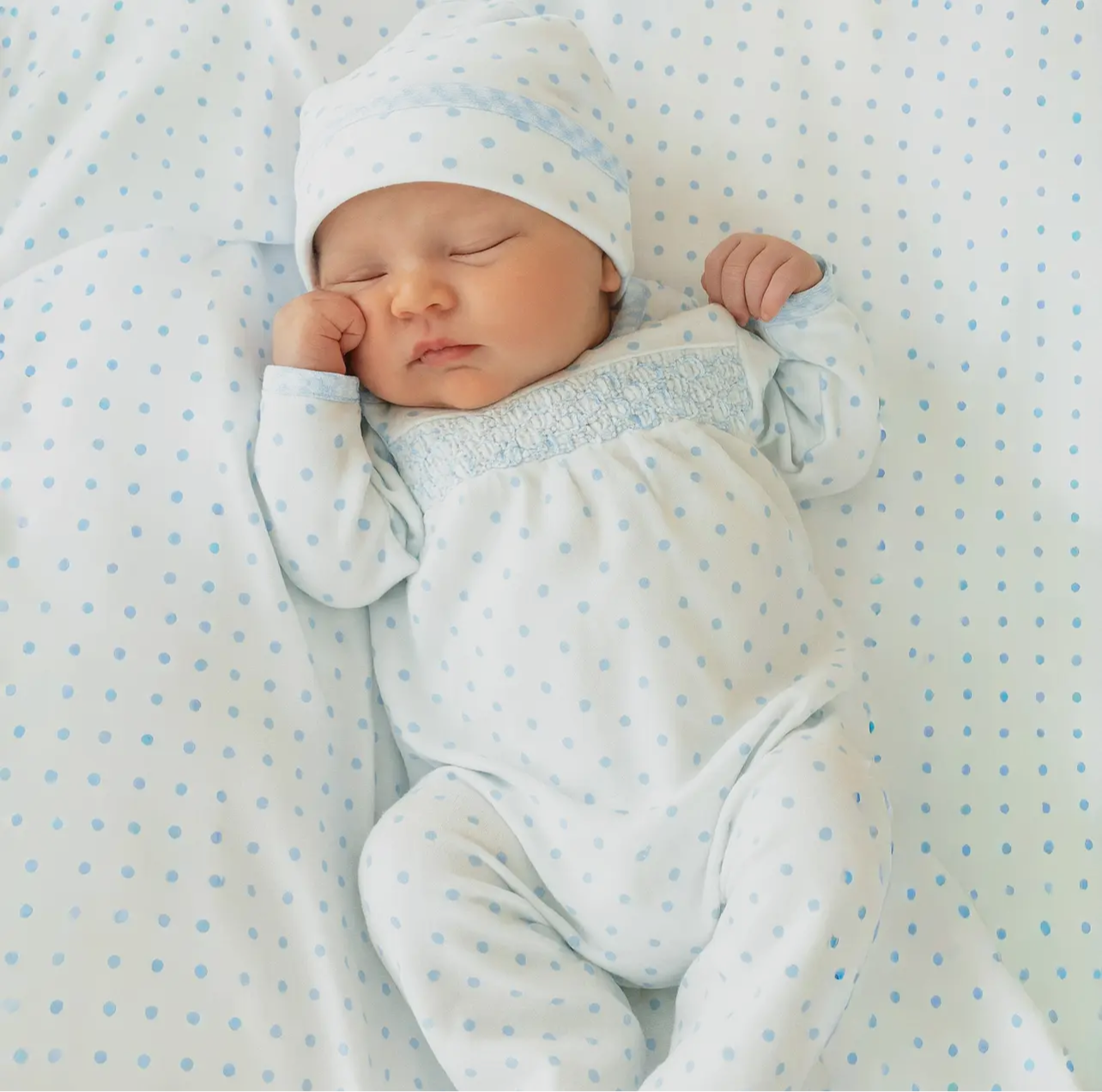 Baby Boy Footed Smocked Sleeper