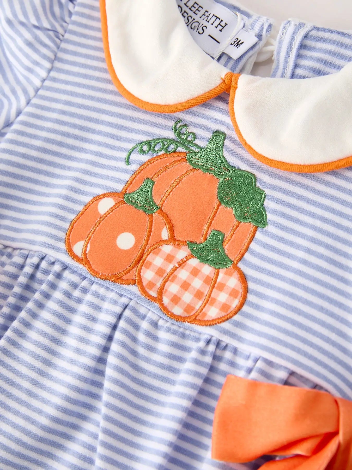 Pumpkin Appliqué Bow Romper