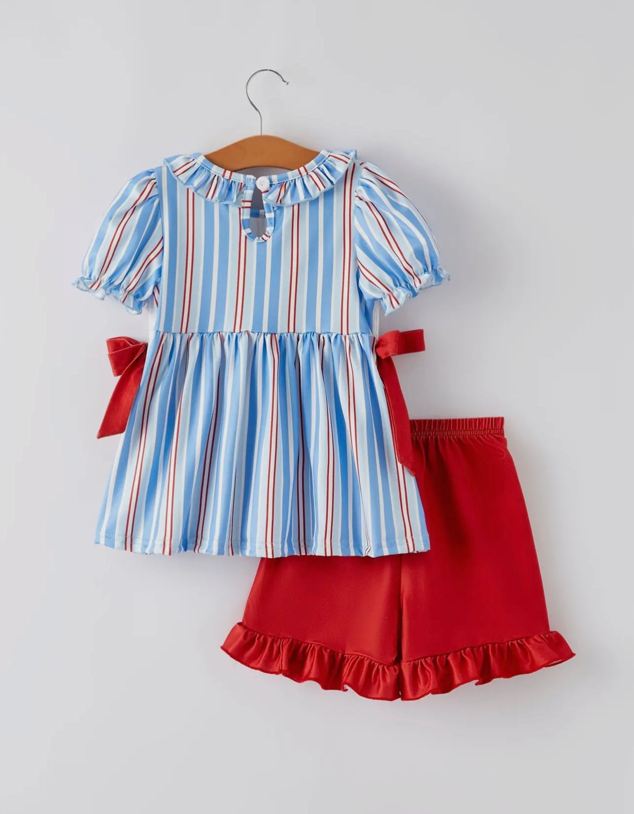 4th of July Girls Embroidered Set
