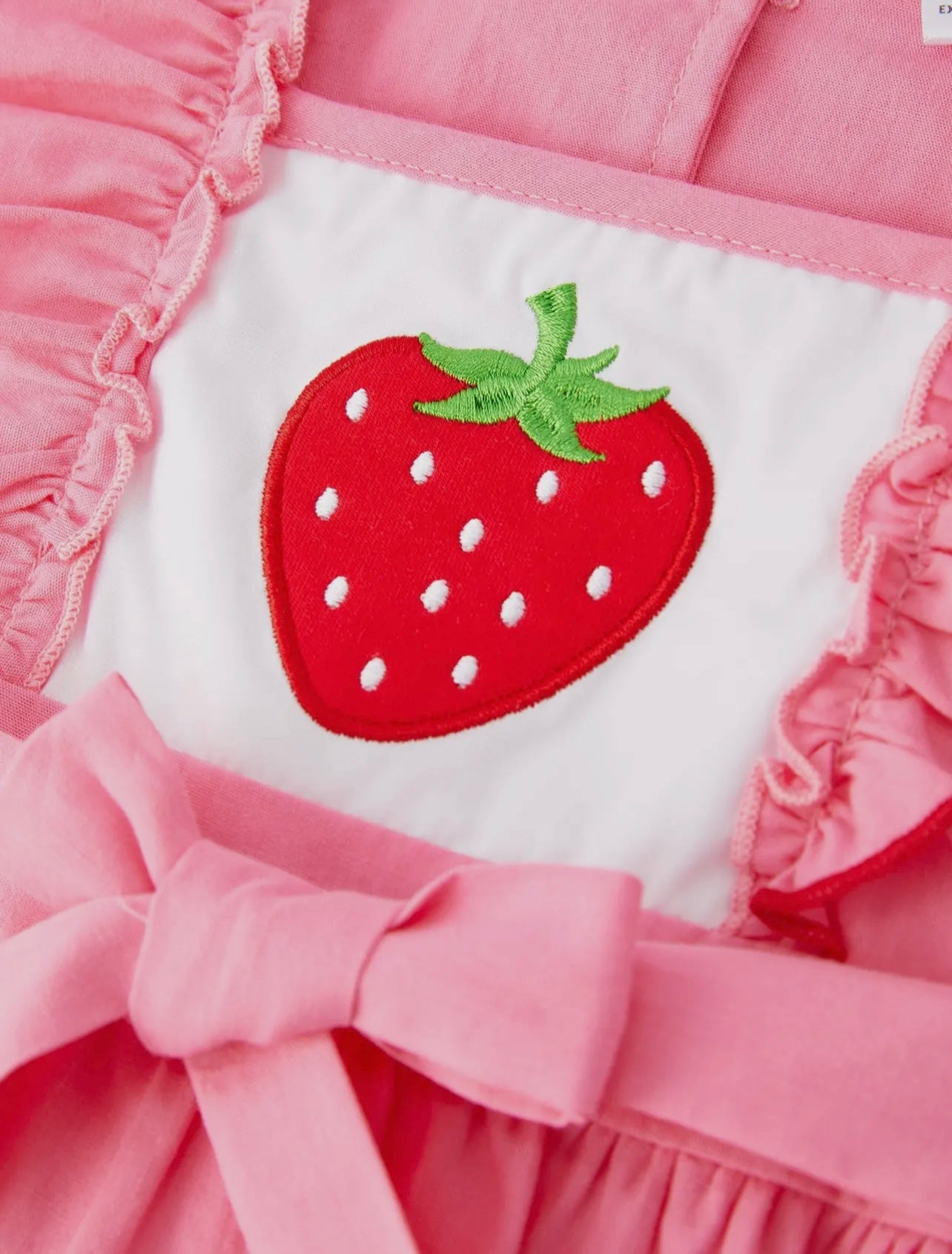 Strawberry flying sleeves Romper