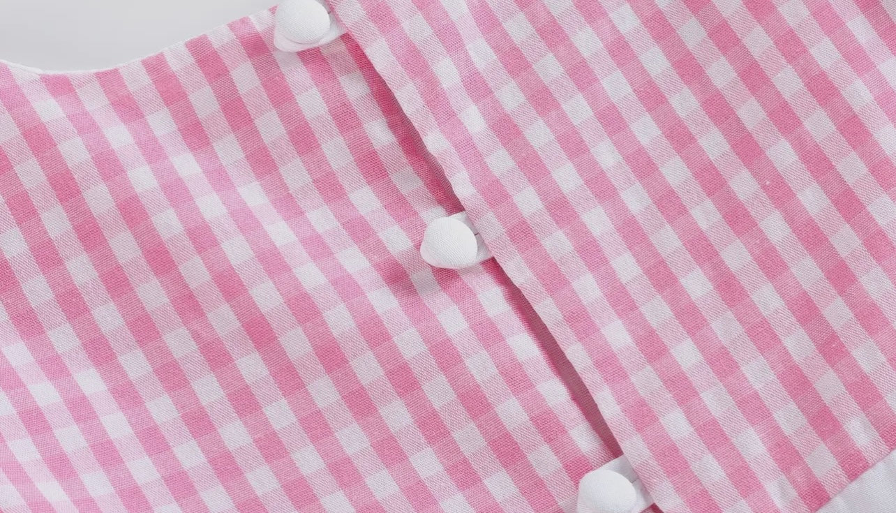Pink Gingham A-Line Dress