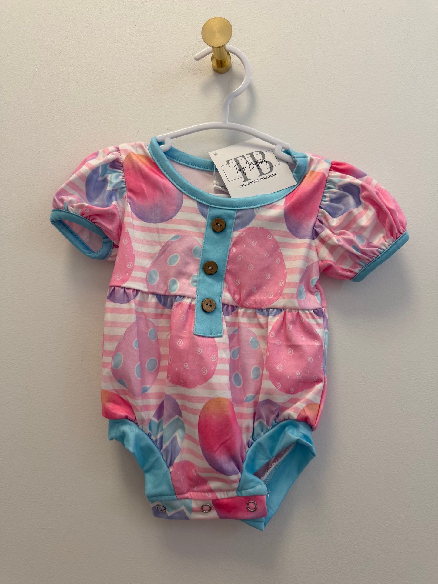 Pink Striped Egg Romper