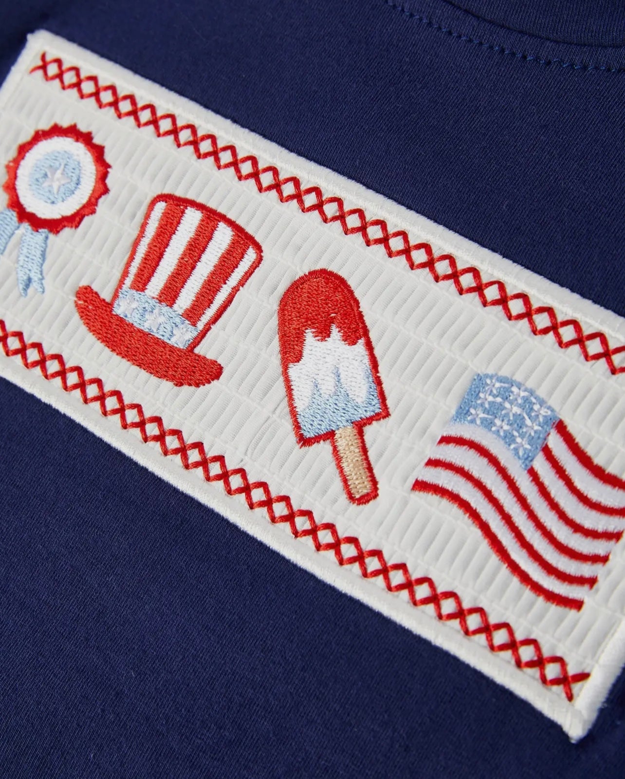4th of July Embroidery Smock Set
