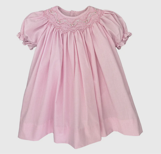 Pink ZigZag Smocked Dress