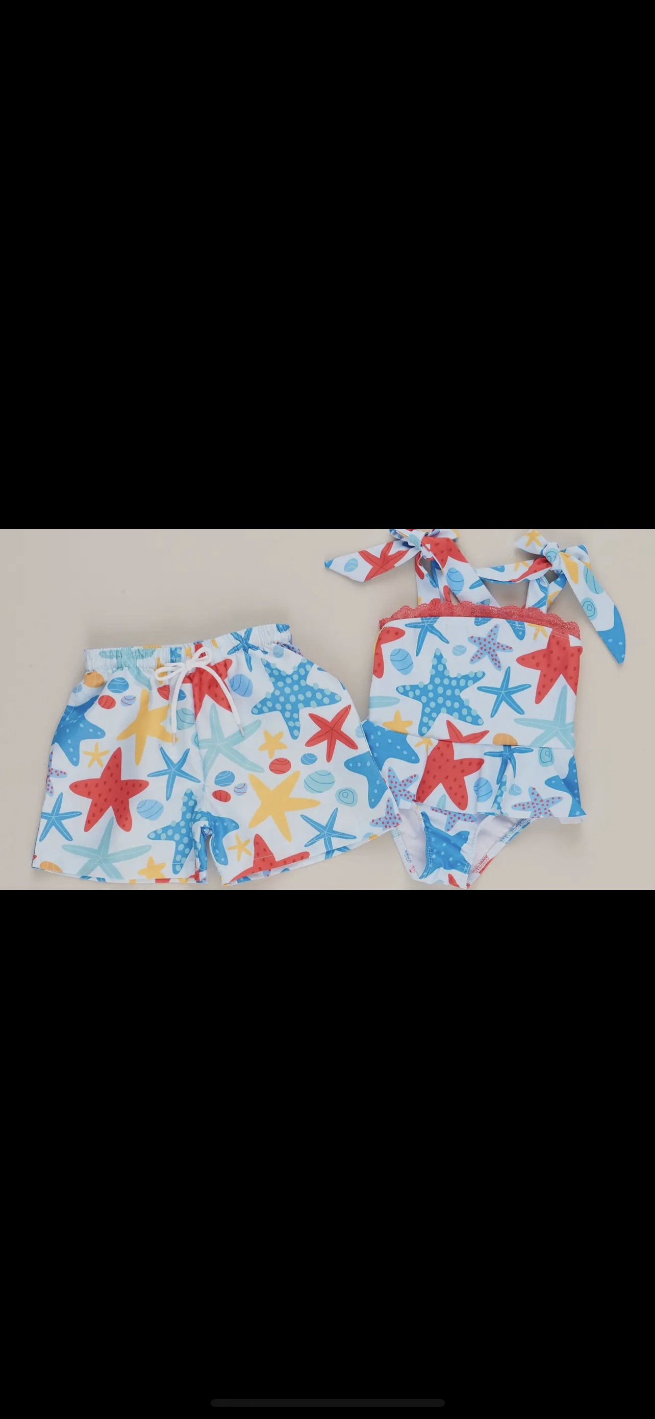 Starfish & Seashells Swim Trunks