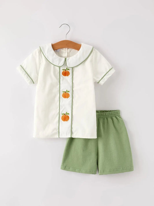 Pumpkin Appliqué Boys Set
