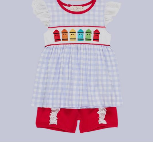 Bright Crayons Smocked Girls Set