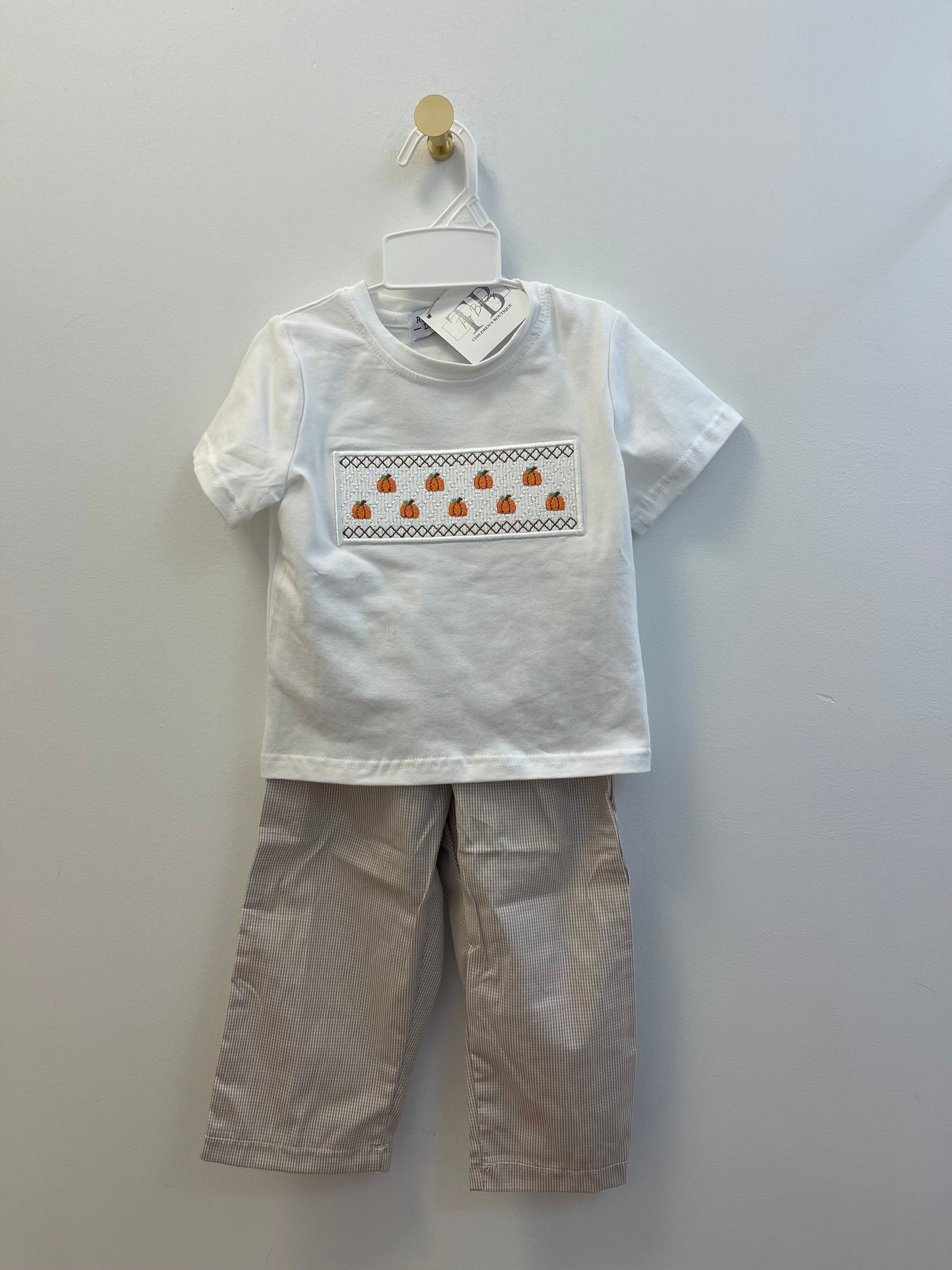 Pumpkin Embroidered Boys Set