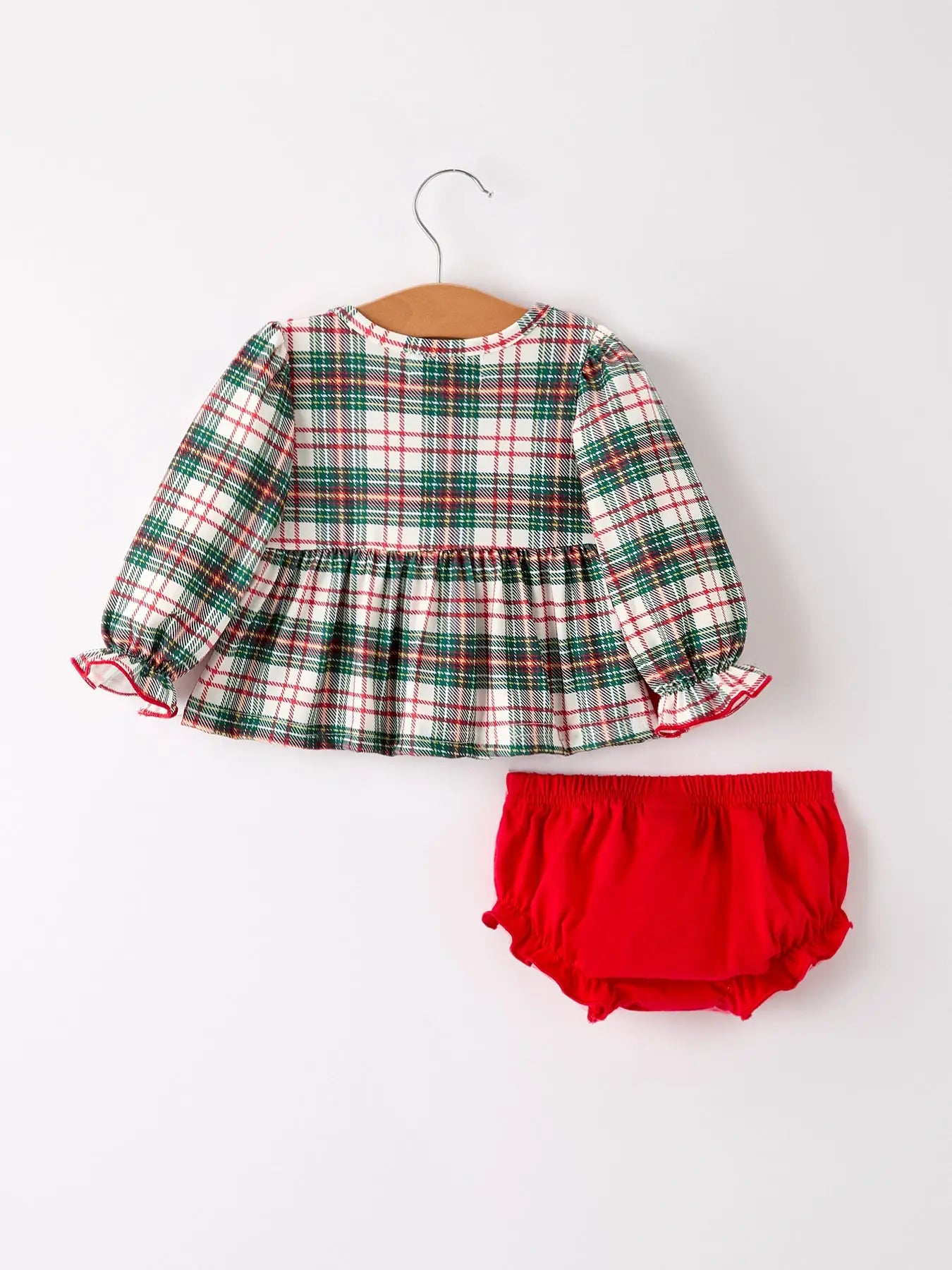 Christmas Plaid Bloomers Set
