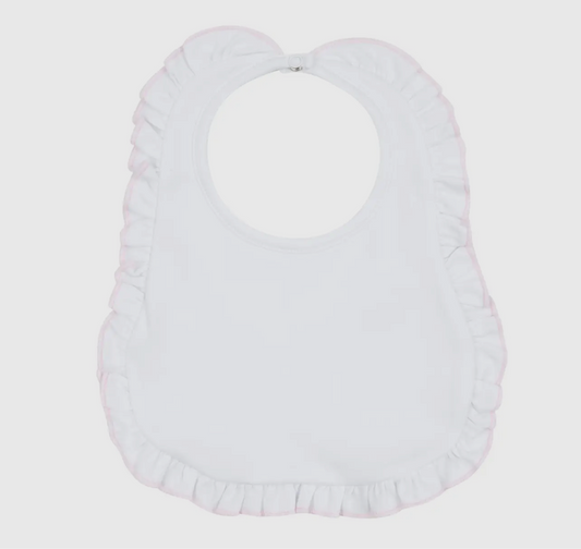 White Pink Ruffle Bib