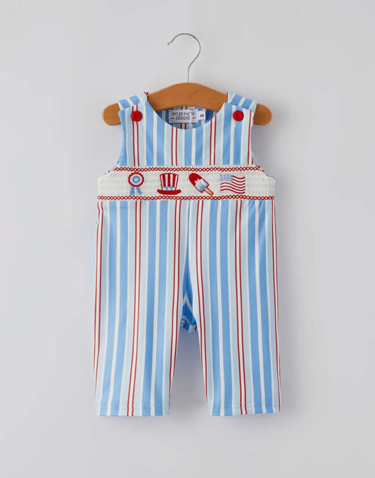 Boys 4th Embroidered Romper