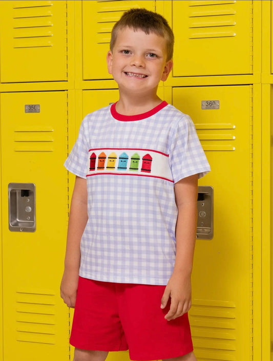 Bright Crayons Smocked Boys Set