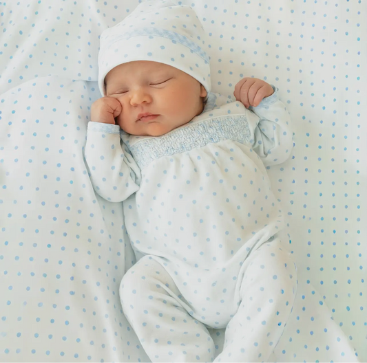 Baby Boy Footed Smocked Sleeper