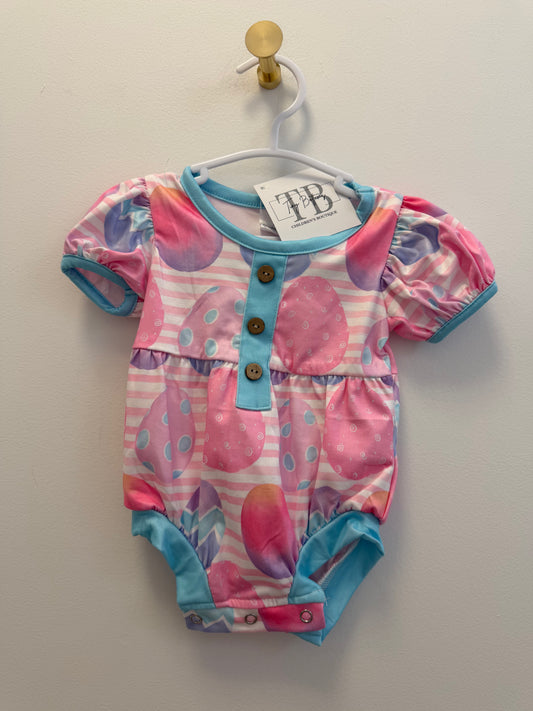 Pink Striped Egg Romper